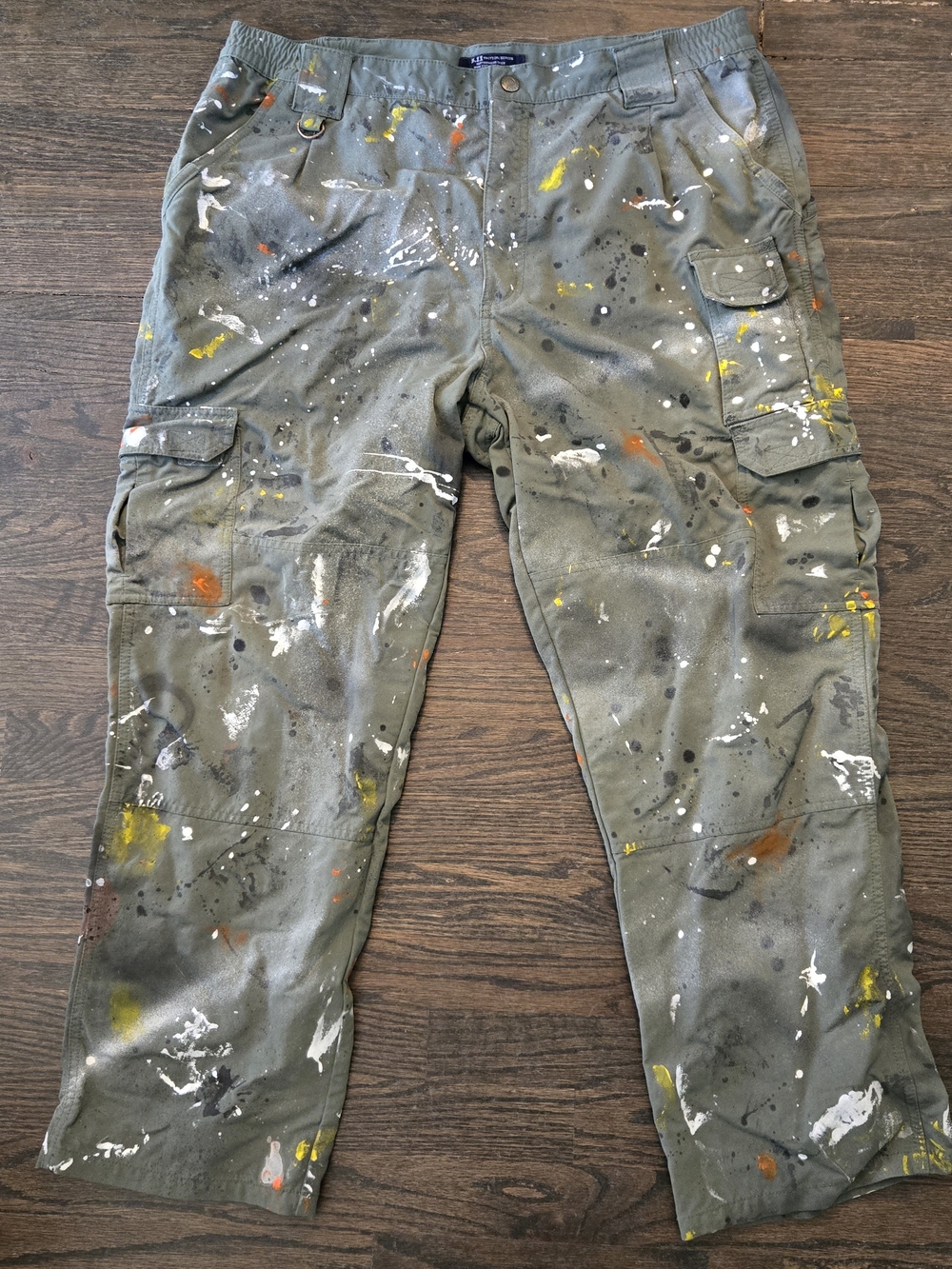 5.11 Tactical Cargo Pants Paint Splatter Distressed Workwear 38x30